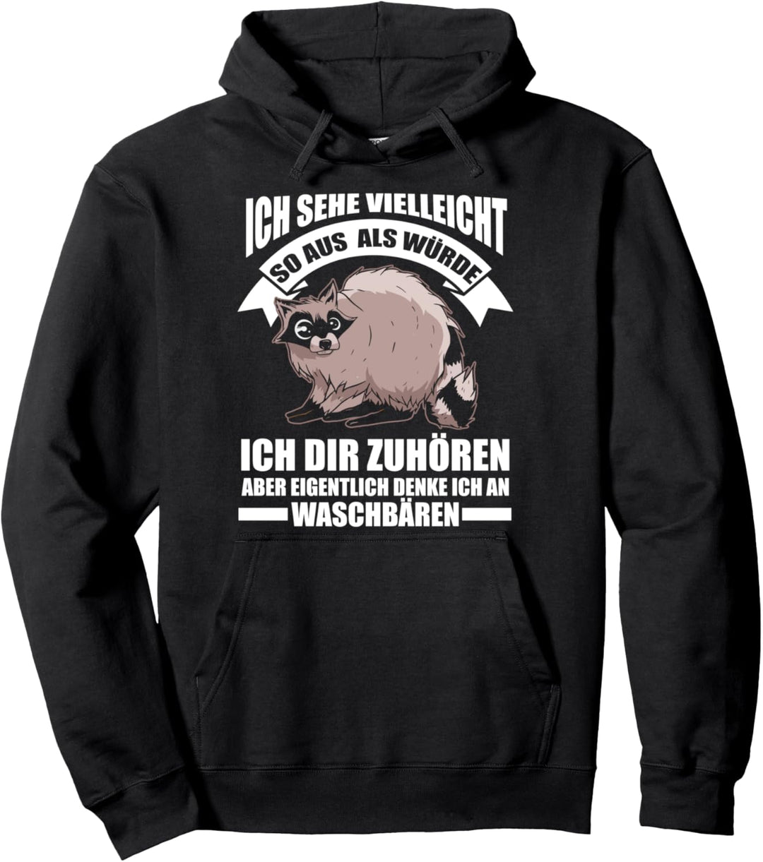 Waschbär Waschbären Tier Pullover Hoodie