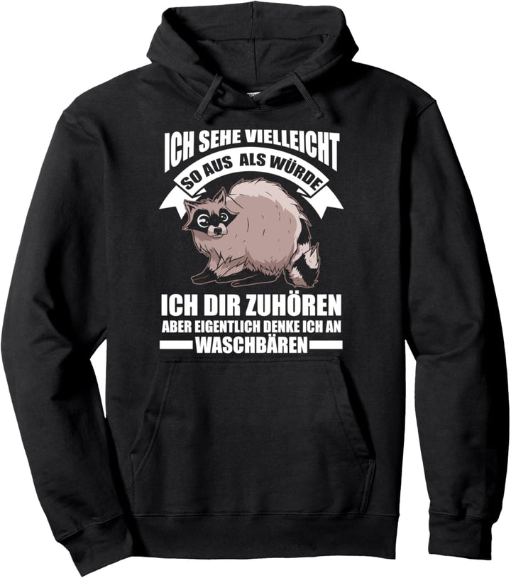 Waschbär Waschbären Tier Pullover Hoodie