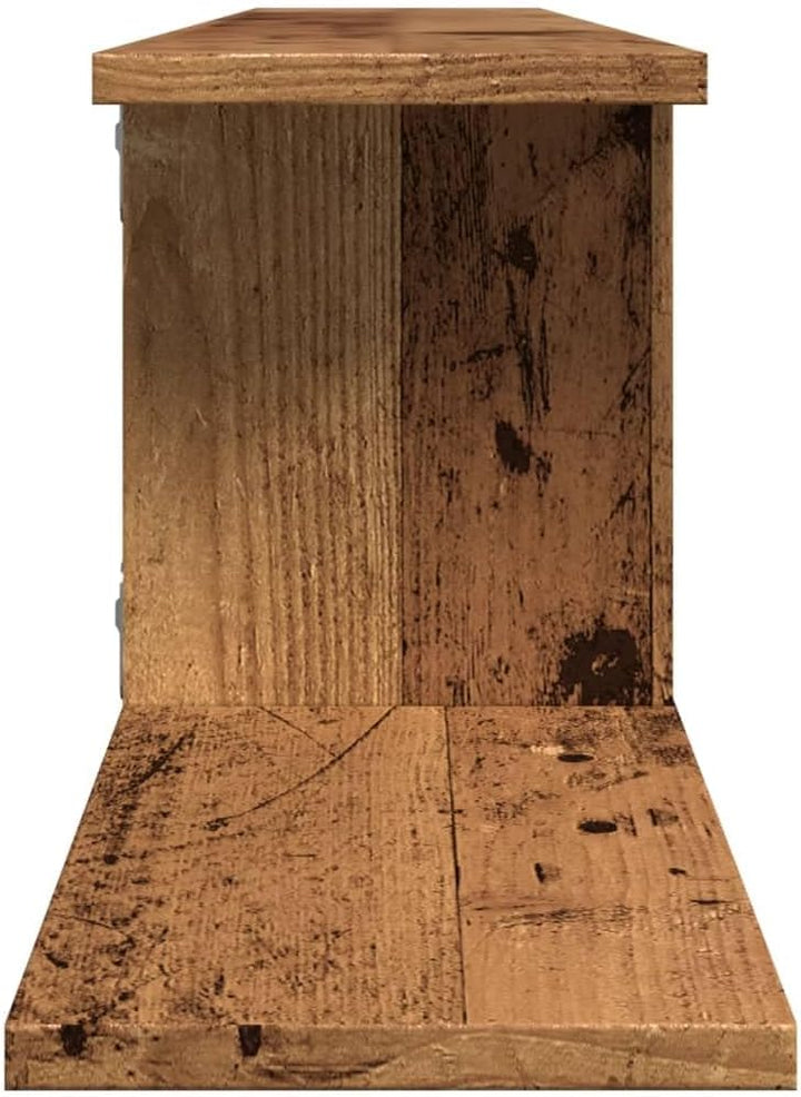 vidaXL TV-Wandregal Altholz-Optik 125x18x23 cm Holzwerkstoff, Wandregal, Wand-TV-Einheit, hängendes