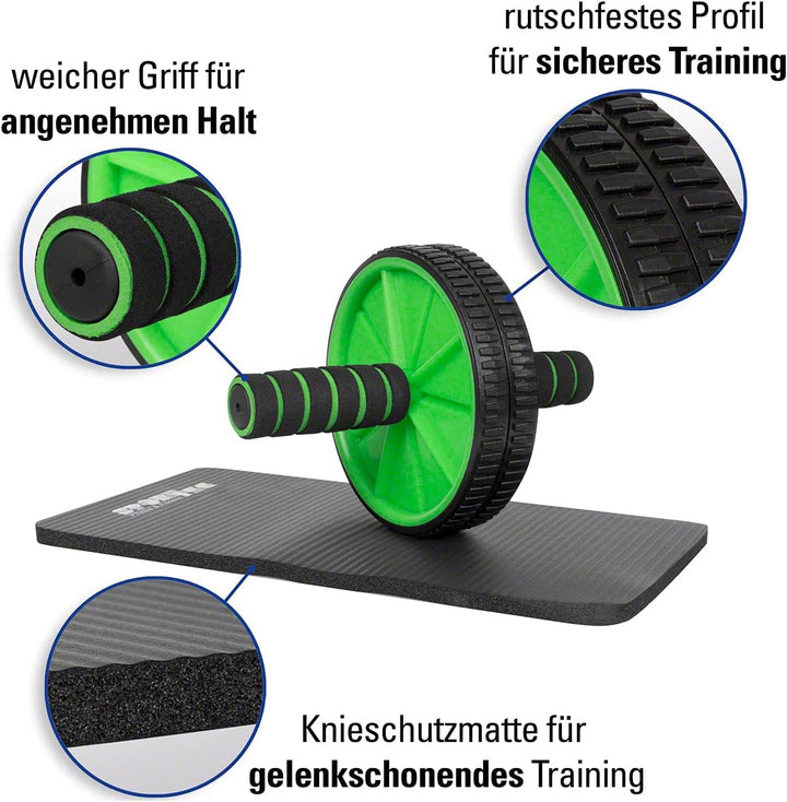 Fitness Set 4-TLG Push-Up Liegestütz Trainer Bauchtrainer Handtrainer Springseil Limone, Limone