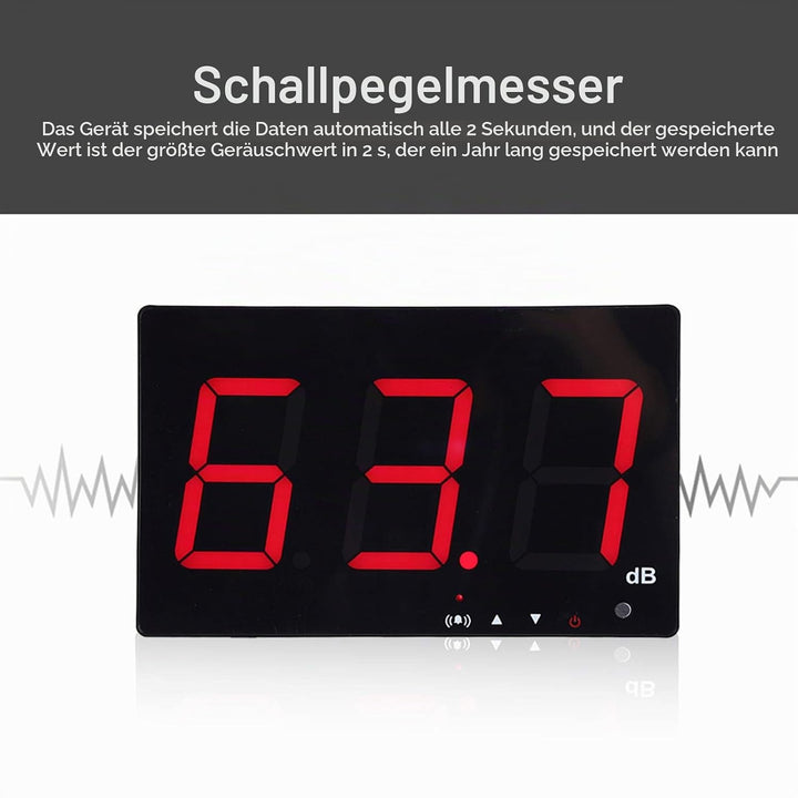Dezibel Meter digitale Schallpegelmesser Wandmontage Noise Meter Tester Messbereich 30-130dB Genauig