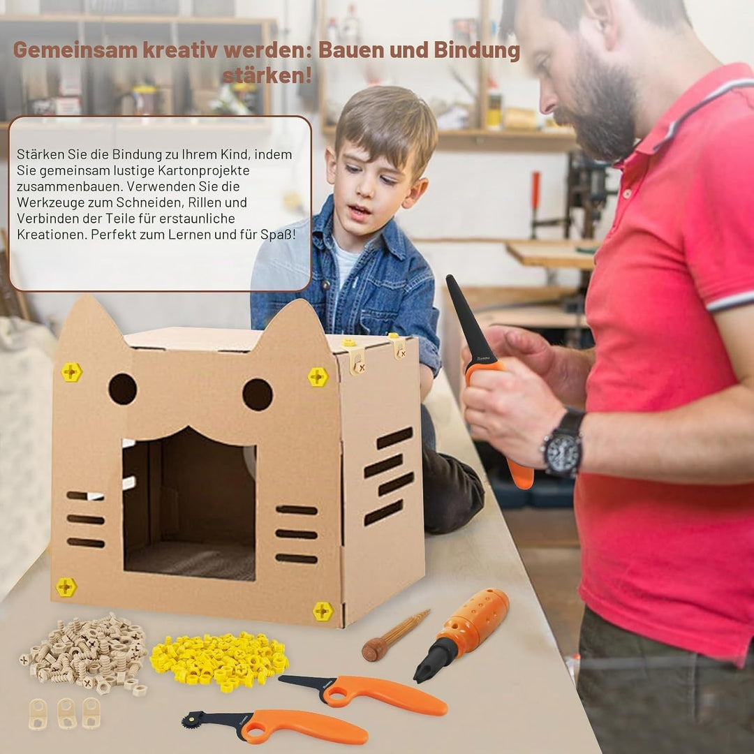 Pappbau-Werkzeugset 966 Teile, Werkzeuge für Papp-Projekte für Zuhause und den Unterricht, Wiederver