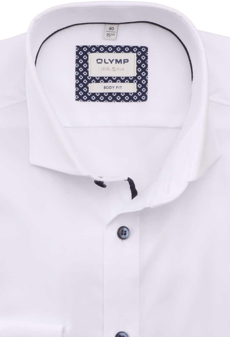 OLYMP Level Five Body fit Hemd Langarm Stretch Twill weiss 37 Weiã, 37 Weiã