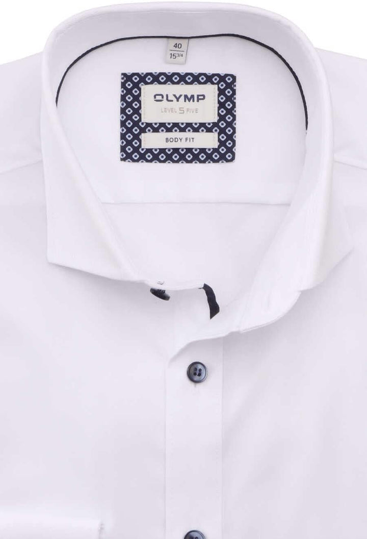 OLYMP Level Five Body fit Hemd Langarm Stretch Twill weiss 37 Weiã, 37 Weiã