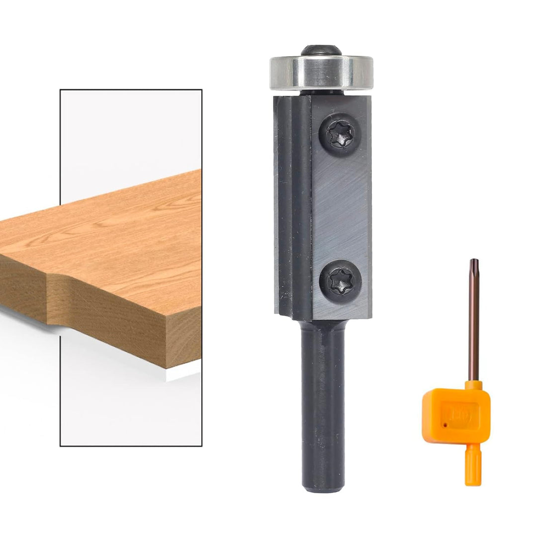 Sinoprotools Wendeplatten Bündigfräser,8mm Schaft Bündiger Fräser Schnittlänge 40mm,mit Austauschbar