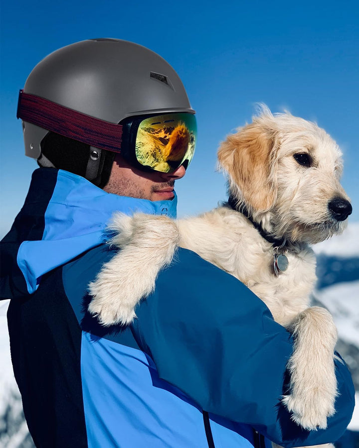 Victgoal Skihelm Herren Damen mit Warme Flusen-Ohrpolster, Gute Belüftung Sicherheits Snowboard Helm