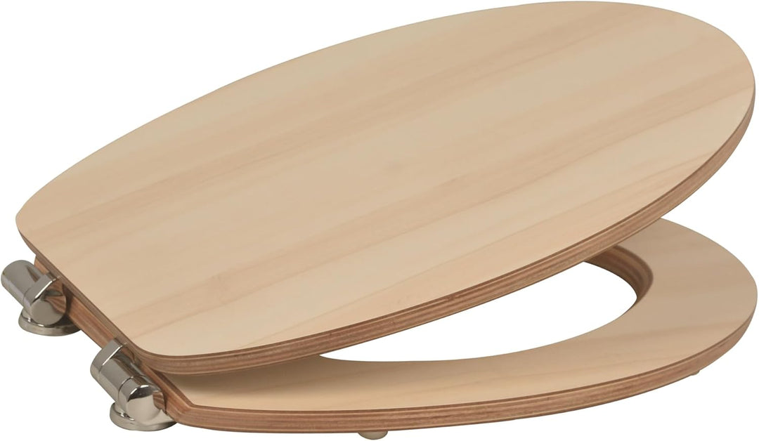 sanicomfort WC Sitz Maple matt lackiert, MDF Holzkern, mit Absenkautomatik, Toilettensitz mit Klodec