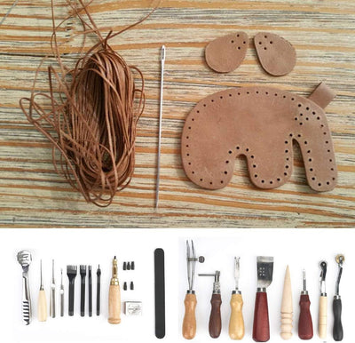 Leather Craft Sewing Kit, 19 Stück / Set Leather Craft Punch Tools Leder Tool Kit Lederarbeitswerkze