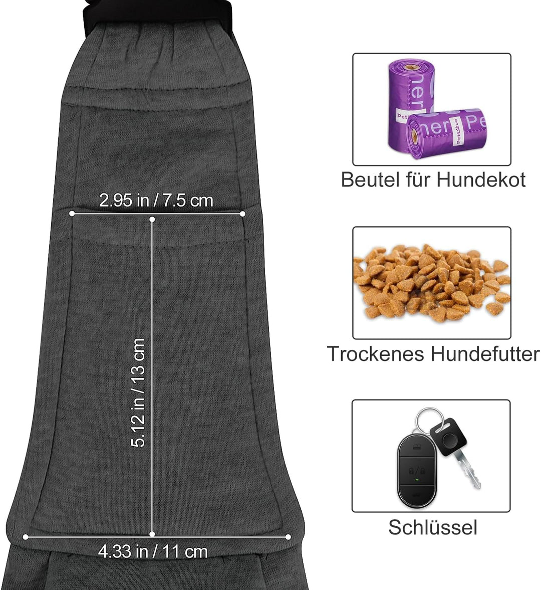 PETLOFT Tragetuch Hund, Reversibel Kleine Hundetrage, Einstellbar Pet Tragetuch, Freisprecheinrichtu