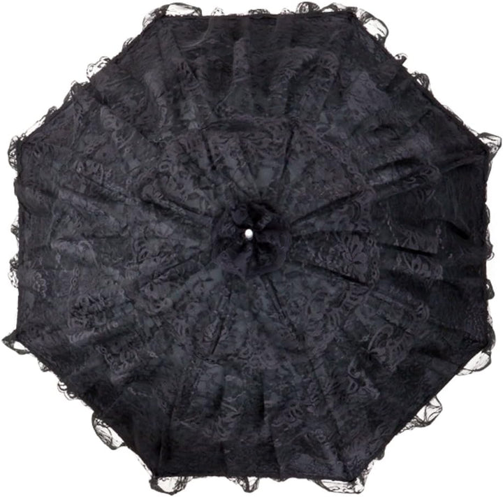 VON LILIENFELD Regenschirm Damen Sonnenschirm Brautschirm Hochzeitsschirm Melissa schwarz Rüschen