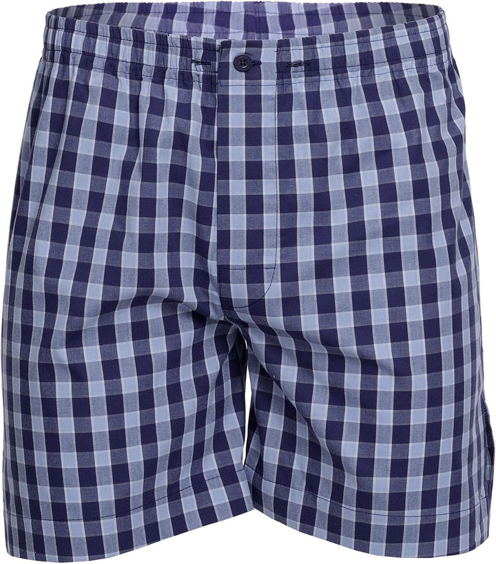 Revise RE-950 Kurzer Herrenpyjama - Schlafanzug für Herren - Pyjama – 100% Baumwolle, Blau Kariert