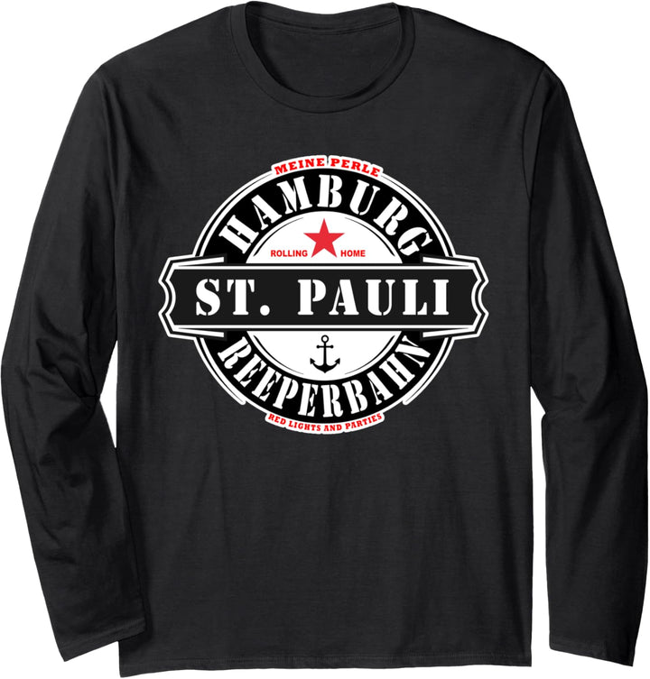 Hamburg St. Pauli Reeperbahn Rotlicht und Kiez Party Outfit Langarmshirt