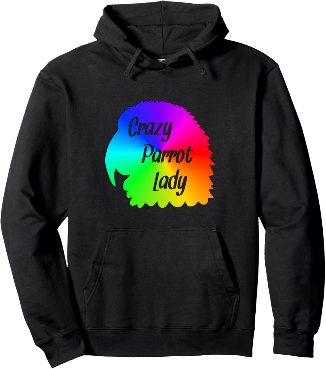 Verrückte Papagei Lady Regenbogen Pullover Hoodie