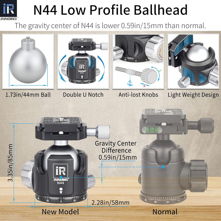 INNOREL RT85CM Kohlefaser-Stativ 184cm 2-in-1 Dreibeinstativ Einbeinstativ Fachmann Schwerlast Kamer