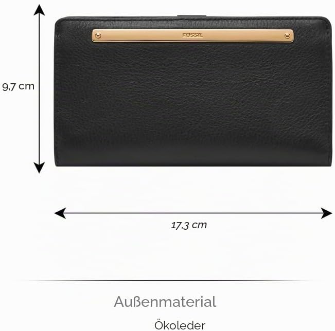 Fossil Geldbörse für Damen – Liza Eco Leder Slim Bifold, SL7891G001 – 17,1 cm L x 2,5 cm B x 9,5 cm