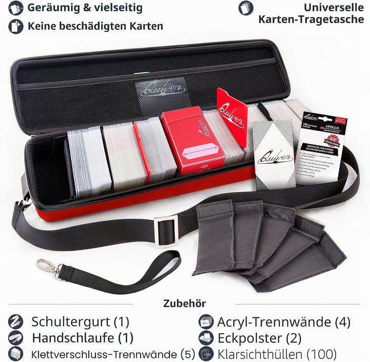 Quiver Time Red Quiver Card Carrying Case - Spielkartenetui Halter für Sammelkarten, MTG Karten Aufb