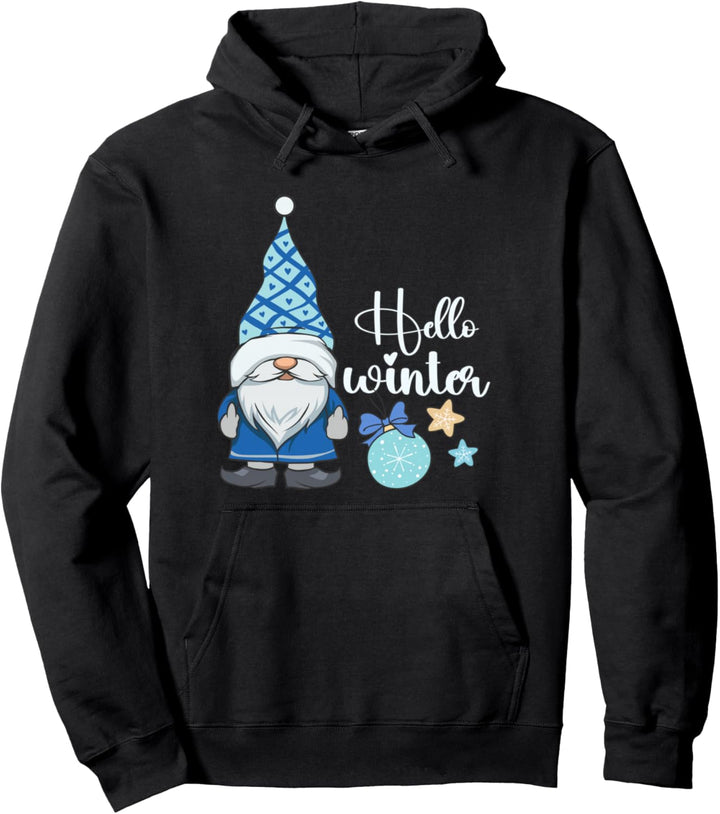Hallo Winter, nordischer Weihnachtswichtel Pullover Hoodie