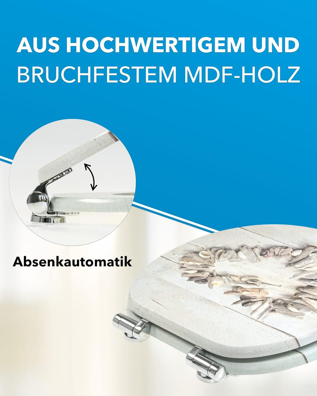 Xonic Design WC-Sitz - Premium Klo-Deckel - Toilettensitz mit Absenkautomatik - hochwertige Klobrill