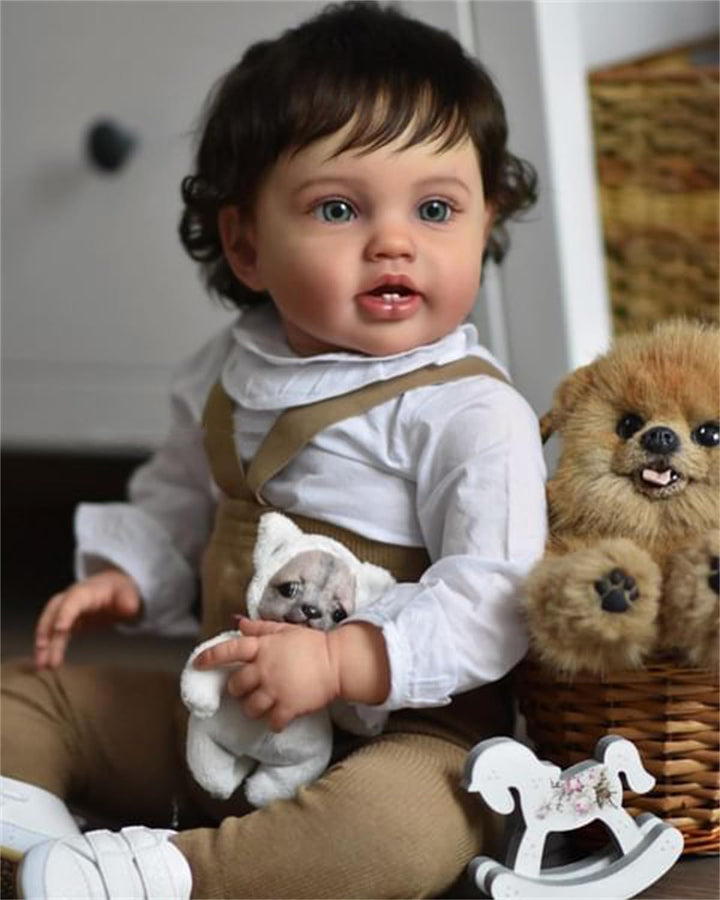 Zero pam Reborn Baby Junge-60CM Grosse Grösse Echte Baby Puppe Mit Haar Lebensechte Babypuppen Wie E