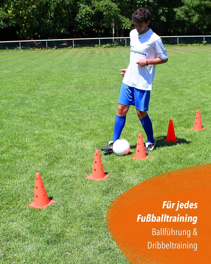 Loch-Markierkegel 30 cm – Soft-Pylone – Markierkegel – 5 im Set – Fussball, Hundetraining, Kitas & P