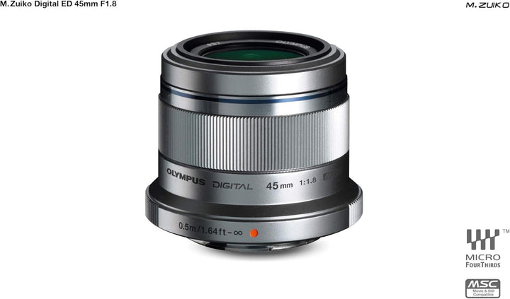 Olympus M.Zuiko Digital 45mm F1.8 Objektiv, lichtstarke Festbrennweite, geeignet für alle MFT-Kamera