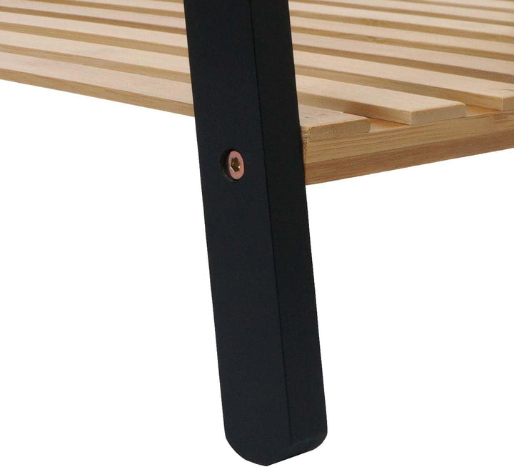 Mendler Bambus Pflanzenregal HWC-Q32, Blumentreppe Pflanzentreppe Badregal, Stange 2 Ablagen 130x70x