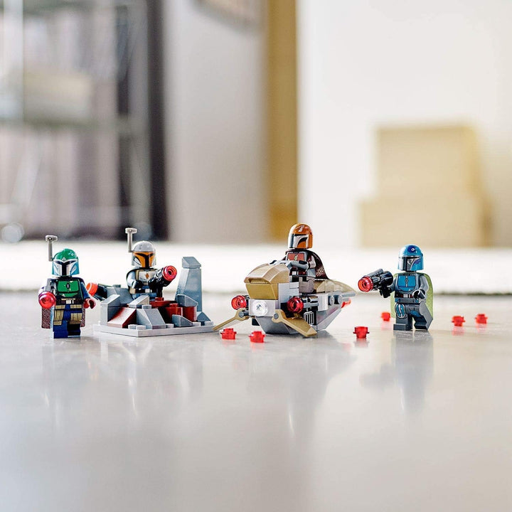 LEGO 75267 Star Wars Mandalorianer Battle Pack Set mit 4 Minifiguren, Speeder-Bike und Verteidigungs