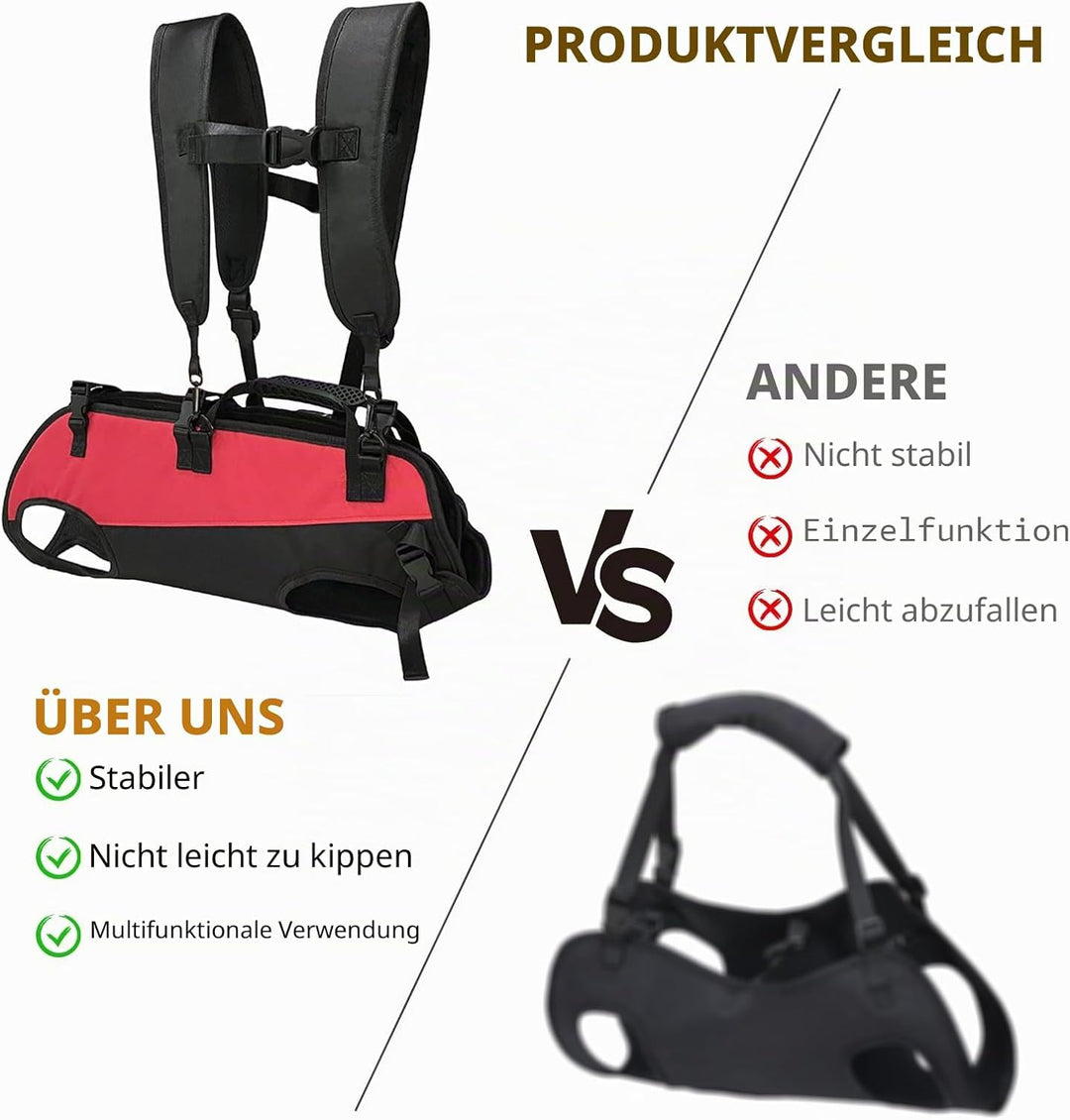 PETCUTE Hunde-Tragegeschirr,Hundegeschirr-Rucksack für grosse Hundes,Ganzkörpergeschirr mit Griff,Ve