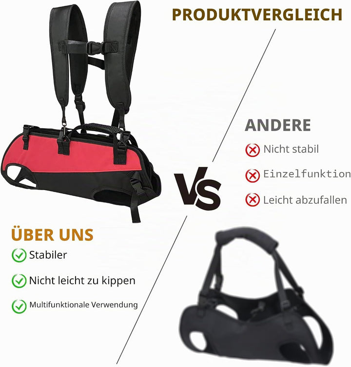 PETCUTE Hunde-Tragegeschirr,Hundegeschirr-Rucksack für grosse Hundes,Ganzkörpergeschirr mit Griff,Ve
