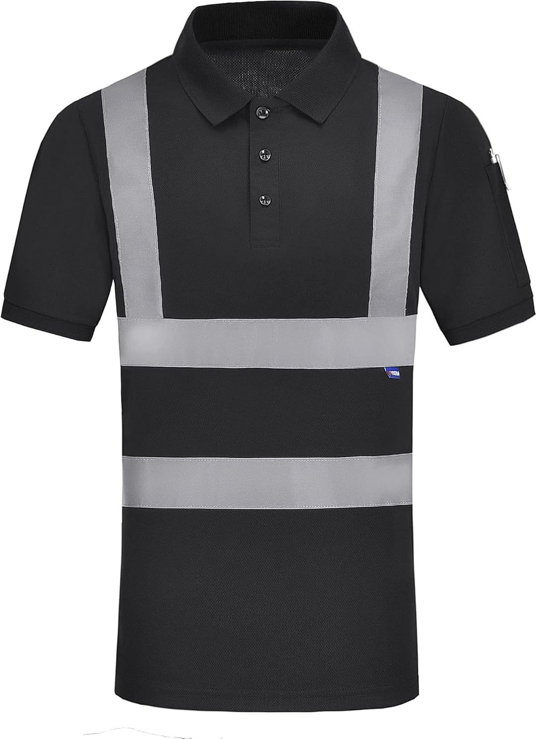 Warnschutz Polo T-Shirt Warnschutzshirt Warnshirt Warnschutz Arbeitskleidung 7 Farben M Kurzarm-schw