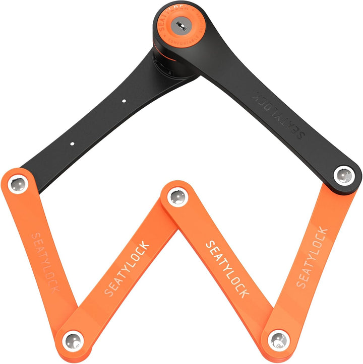 FoldyLock Compact Fahrrad Faltschloss – Patentiertes Testsieger Fahrradschloss mit Schlüssel und Hal