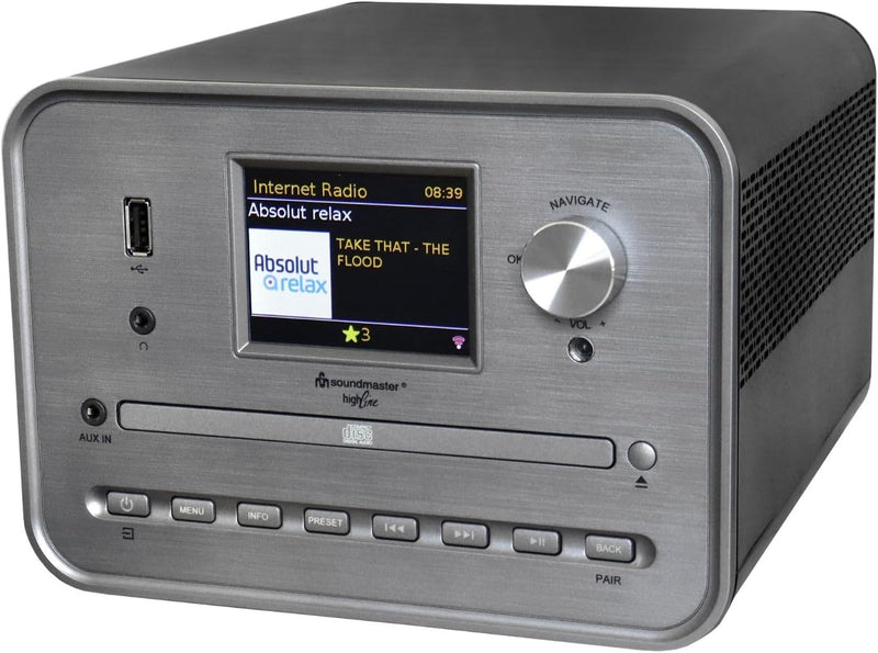 Soundmaster ICD1050SW Stereoanlage Internetradio WLAN 2,4/5 GHz DAB+ Bluetooth CD-Player USB MP3 APP