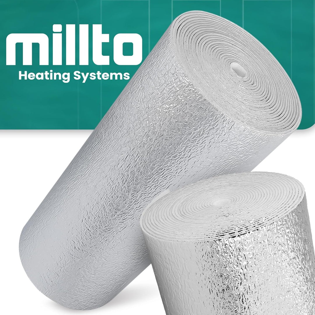 Millto™ Heizkörper Reflexionsfolie 15m x 0,5m x 3mm | Wandisolierung Reflexionsplatte Reflektionsfol