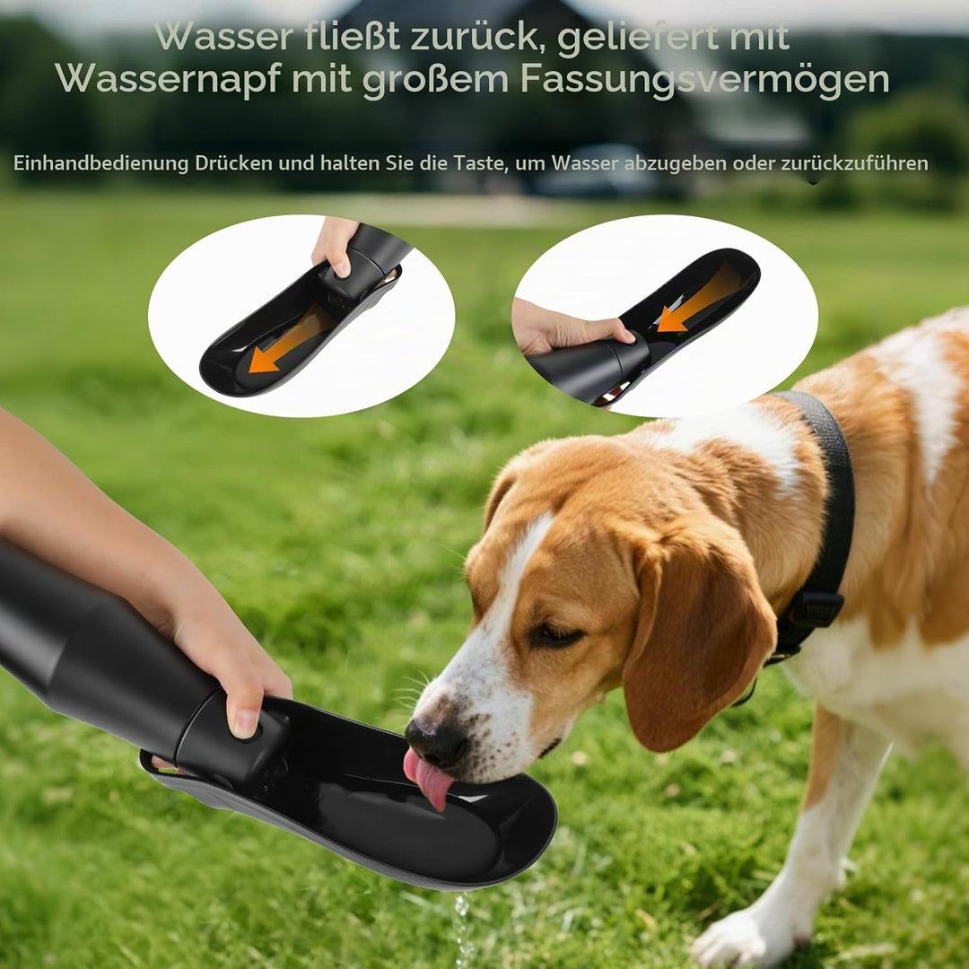 Hundetrinkflasche für Unterwegs - 750ml Trinkflasche Hunde, Auslaufsicher &amp; Robust aus Edelstahl, Va