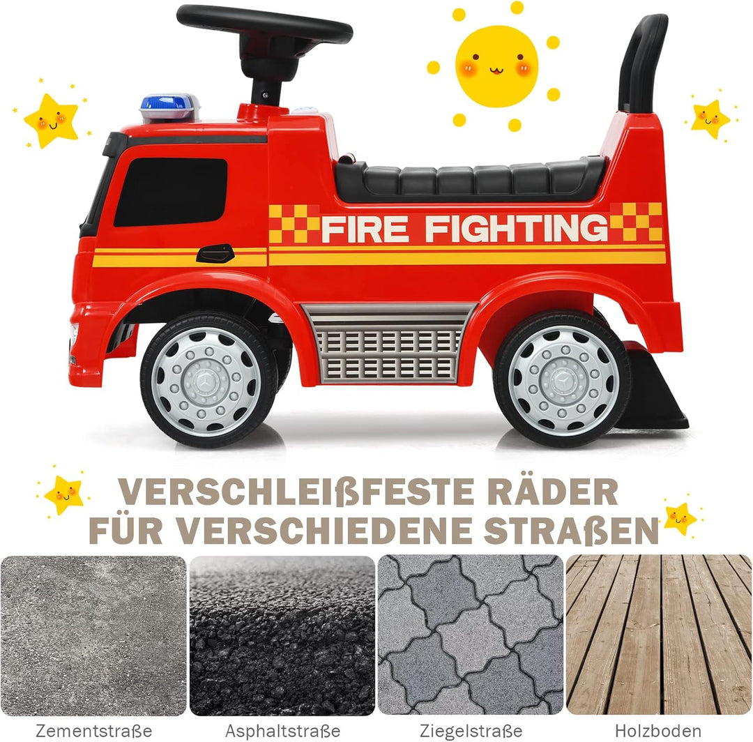 DREAMADE Rutschauto mit Lichter, Musik und Sirene, Rutscher für Kinder 18-36 Monate, Rutscherfahrzeu
