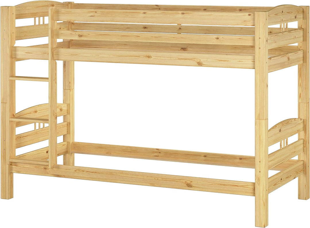 Erst-Holz® Kinder Etagenbett Kiefer Massivholz Stockbett 90x200 Hochbett Rollroste Bettkasten 60.10-