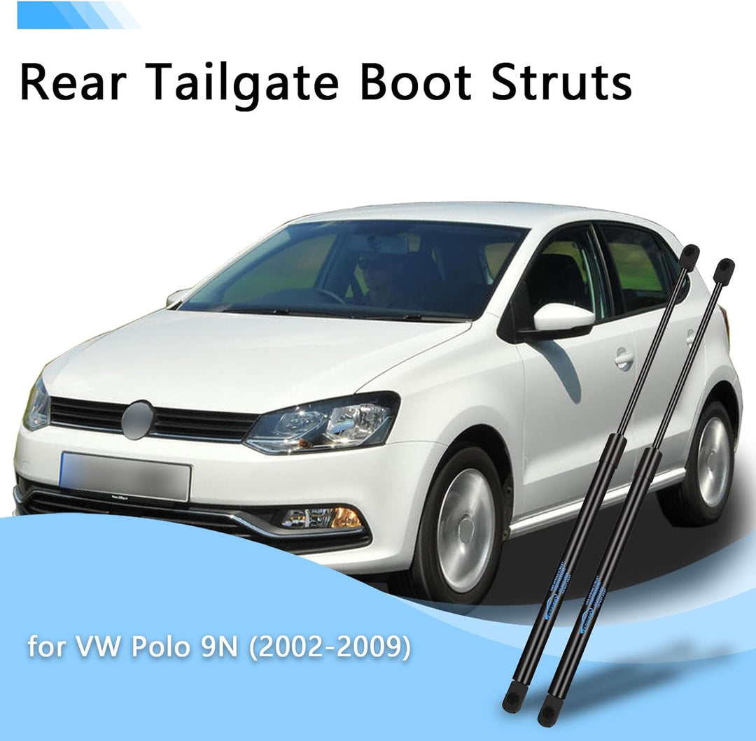 2x Gasdruckfeder VW Polo 9N 2002 2003 2004 2005 2006 2007 2008 2009 für Heckklappendämpfer Schwarz G