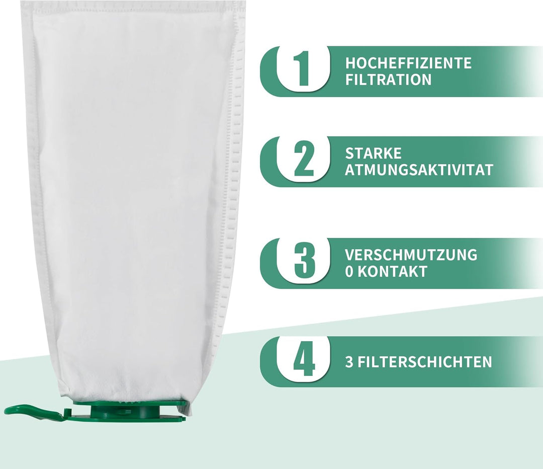 12 Stück Staubsaugerbeutel,Staubbeutel für Vorwerk Kobold VB100 FP 100 Premium Filtertüten mit 3 Mot