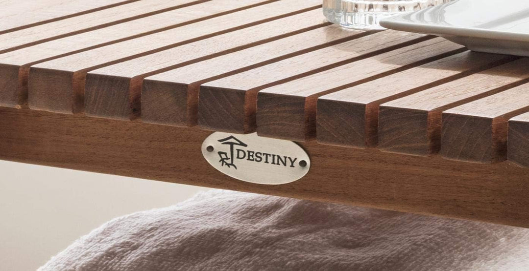 Destiny SPA & Living Badezimmer Hocker/Tisch Regal geriffelt Teakholz mit Boden 45,5 x 33,0 x 44,5