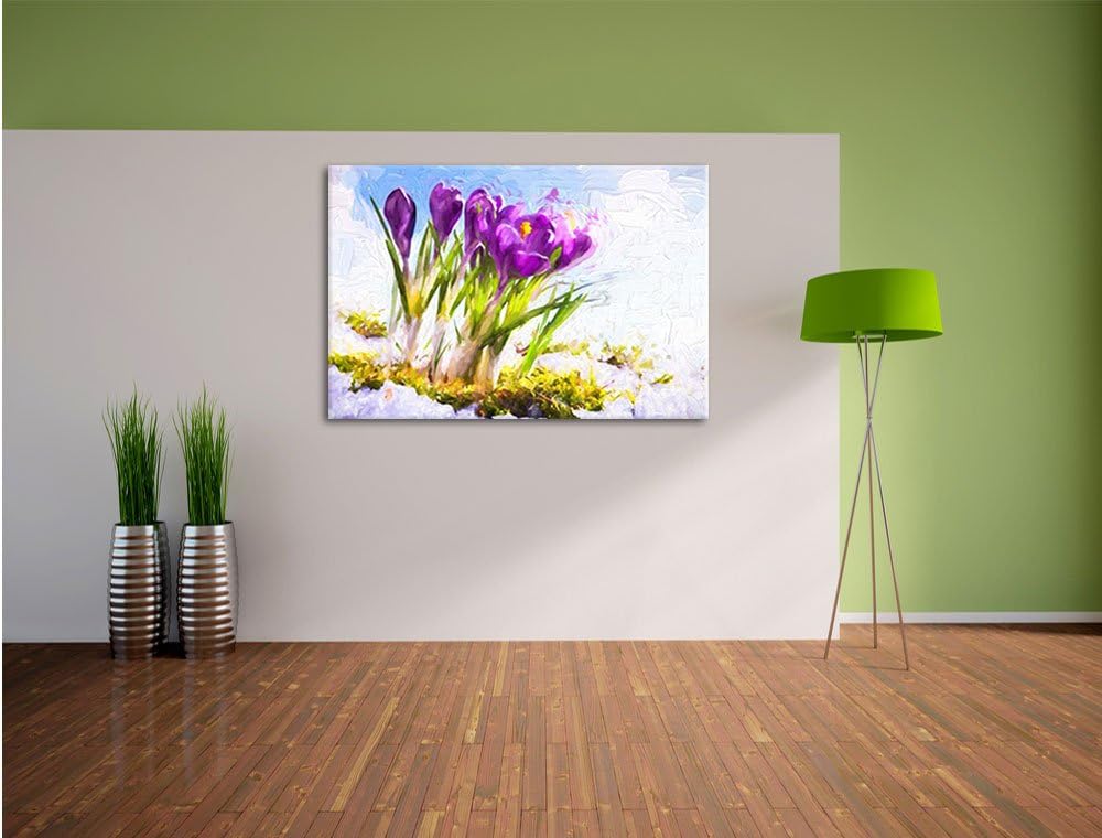 Pixxprint Frühling florwer Hintergrund als Leinwandbild/Grösse: 100x70 cm/Wandbild/Kunstdruck/fertig