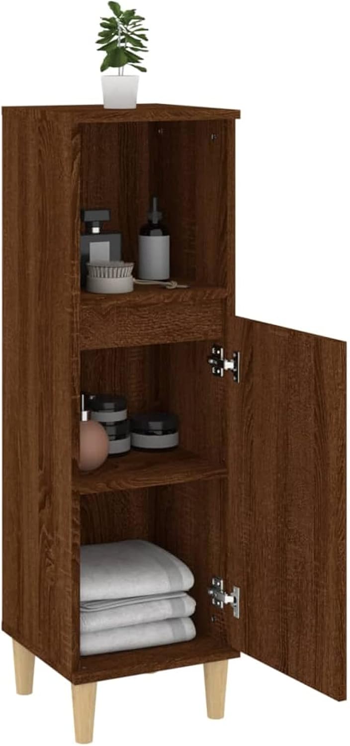 Tidyard Badezimmerschrank Mittlerer Schrank mit 1 Ablage und 2 Fächer hinter der Tür Badschrank Badr
