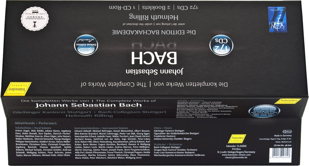 Complete Works of J. S. Bach (Edition Bachakademie), Audio-CD