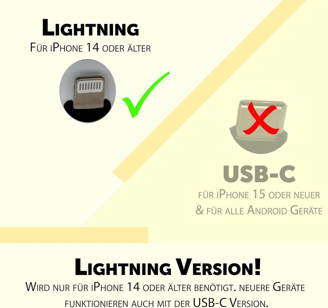 Retro Handyhörer für Apple iPhones mit Lightning (passender Adapter mit inbegriffen) in der Form ein