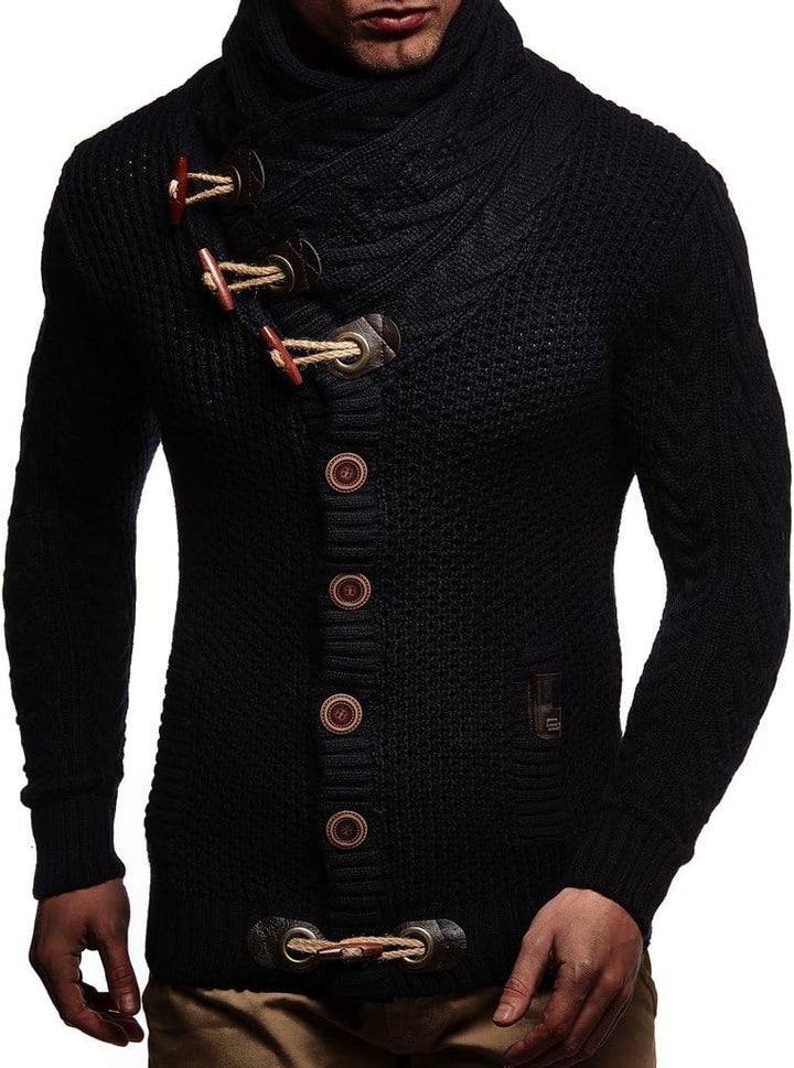Leif Nelson Herren Strickjacke mit Knöpfen in Regular Fit, Männer Cardigan in Langarm Design, ideal