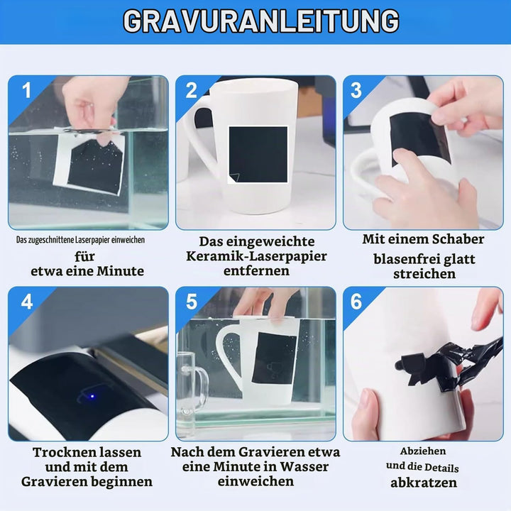 Uadme 10 Stück lasergeschnitztes farbiges Papier Keramiksteinmaterial Farbpapier zum Lasergravieren