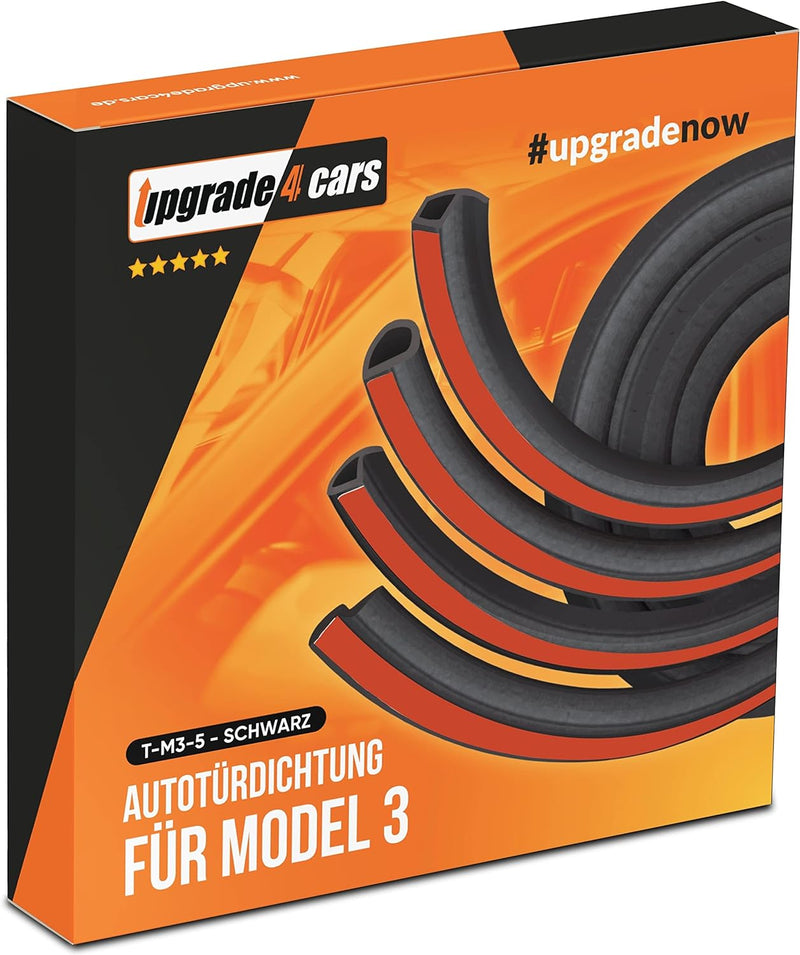 Upgrade4cars Auto Türdichtung Komplett Set kompatibel für Tesla Model 3 | Gummidichtungen für alle 4