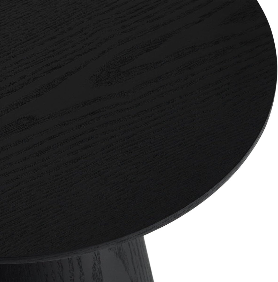 Furnhouse Ibbe Design Runder Schwarz Couchtisch Wohnzimmertisch ø45x50 cm Eichenoptik Design Skandin
