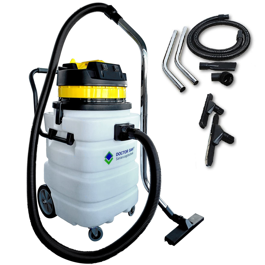 Doctor San - Sanierungstechnik Nasssauger Wassersauger Industriestaubsauger 90L Kunststofftank 2000W