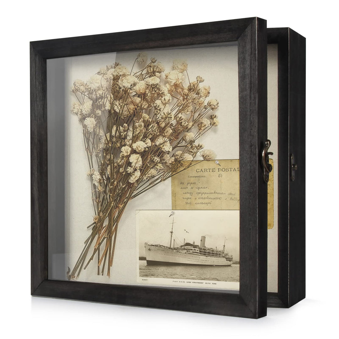 TJ. MOREE Blumen Schatten Box Display Case Large Schattenkasten Rahmen mit Glas Fenster Tür Bilderra