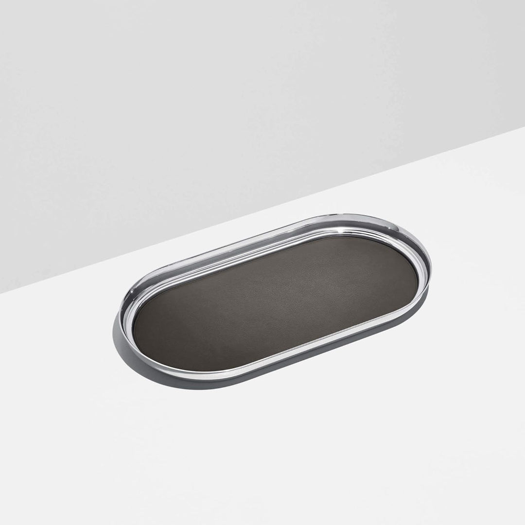 Georg Jensen Manhattan Tablett, Edelstahl, Silber, 18 x 35 x 2.8 cm Silber 18 x 35 x 2.8 cm, Silber